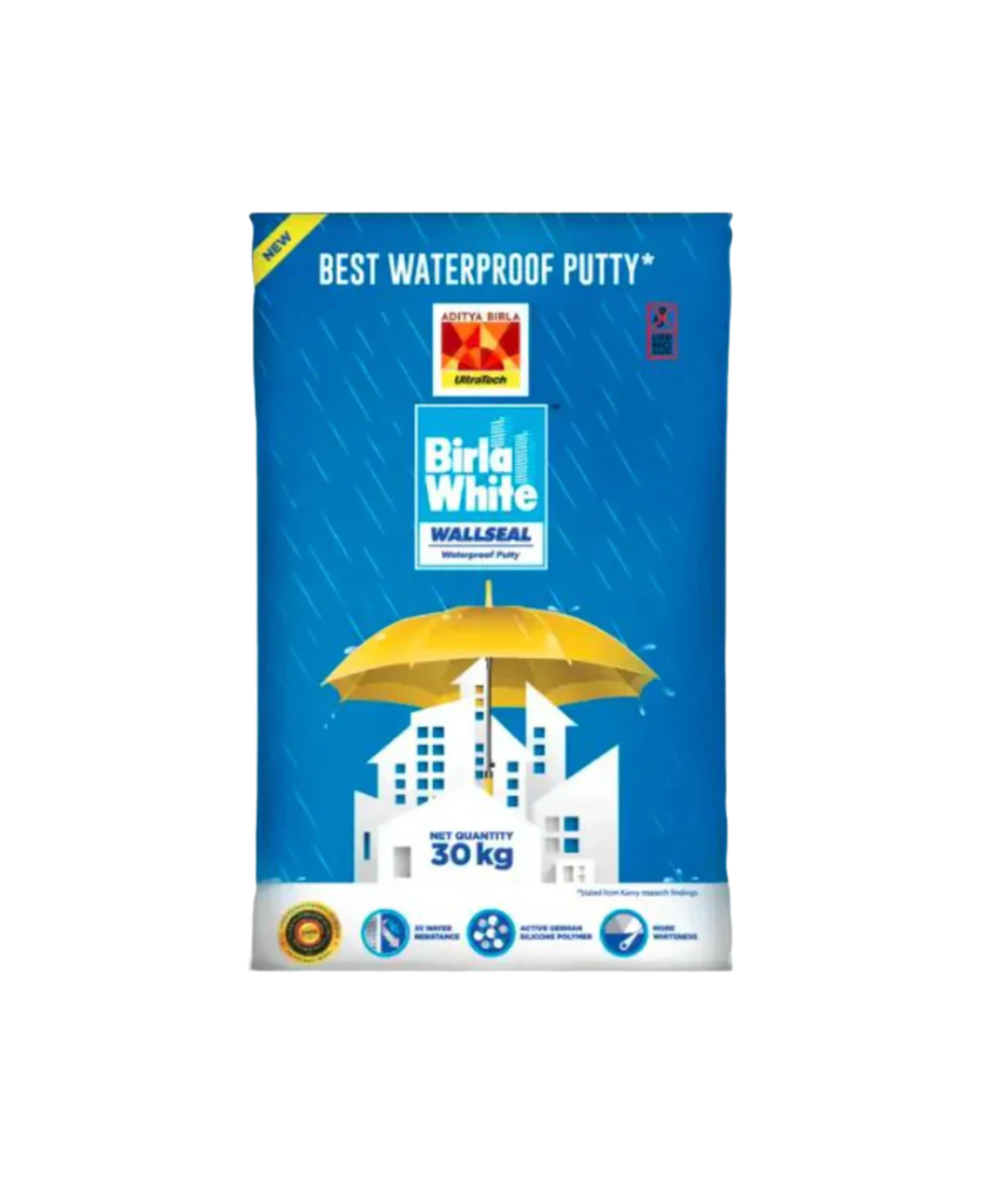 Birla White WallSeal Waterproof Putty, 30 Kg Bag