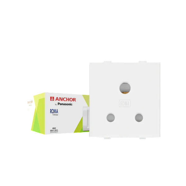 Anchor Roma 3 Pin Socket, 2 Module, White