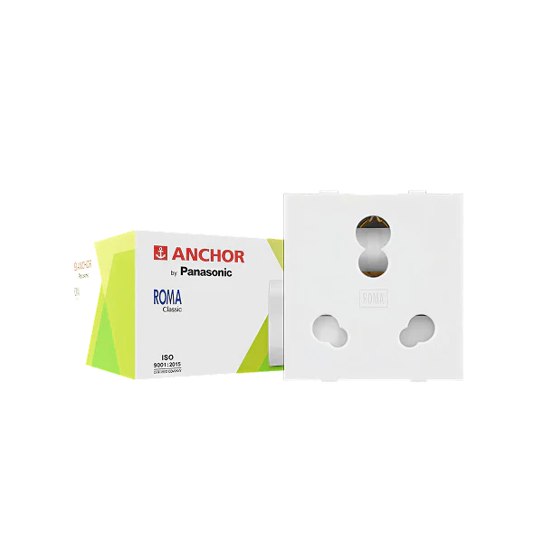 Anchor Roma 2 Module Plate Anchor Roma 3 Pin Socket, 2 Module, White – MaterialRunner