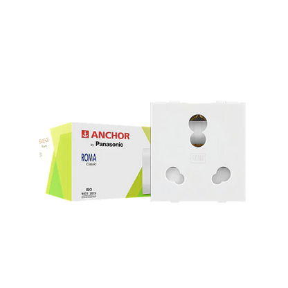 Anchor Roma 3 Pin Socket, 2 Module, White