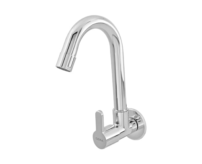 Cera Wall Mounted Regular Kitchen Sink Tap Victor F1015251 with Swinging Spout in Chrome Finish - F1015251