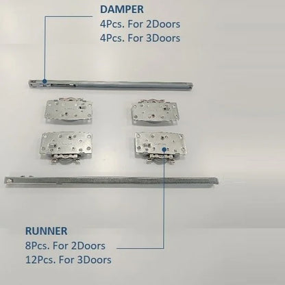 Ebco Hi Slide 50 Reversible Sliding Mechanism, Soft Close (Door Fitting)