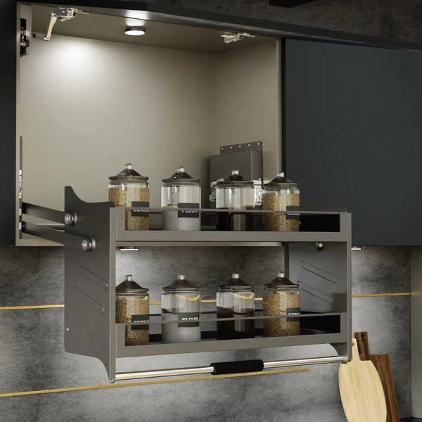 Ebco Livsmart Kitchen Pulldown System 900mm Mechanism with Glass Baskets