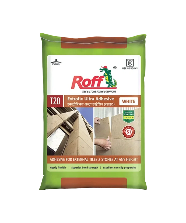 Roff T20 Extrofix Ultra Tile Adhesive, White, 20 Kg Bag