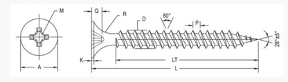 Zipco Wooden/Gypsum Screws, 3.5mm, Box